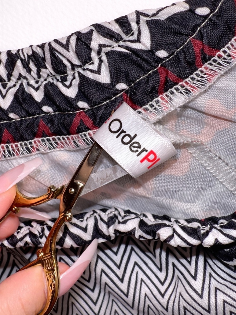 Multicolor Patterned Drawstring Pants - Picture 5 of 9